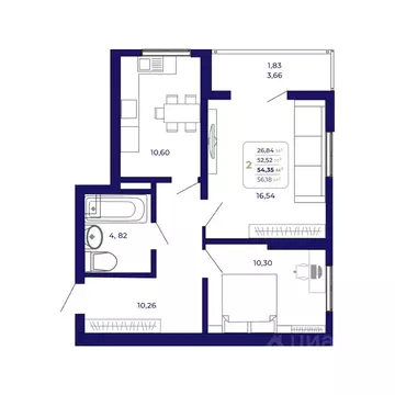 2-к кв. Башкортостан, Уфа Затон-Восточный жилрайон, Паруса жилой ...
