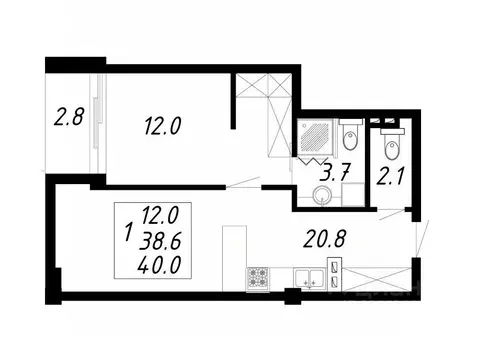 1-к кв. Ставропольский край, Ессентуки Озеро жилой комплекс (40.0 м)