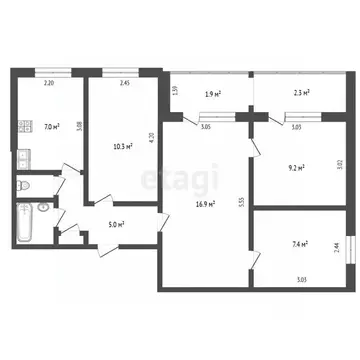 4-к кв. Омская область, Омск Городок Нефтяников мкр, ул. 22 Апреля, 53 ...