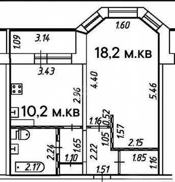 1-к кв. Московская область, Щелково Заречная ул., 9 (46.0 м)