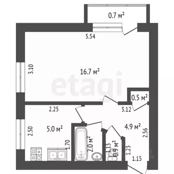 1-к кв. Мордовия, Саранск ул. Попова, 56 (30.0 м)
