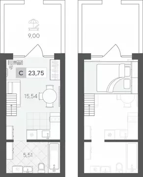 Студия Тюменская область, Тюменский район, д. Падерина ул. Сергея ...