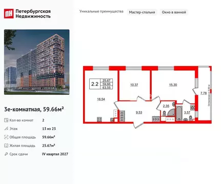 2-к кв. Ленинградская область, Всеволожский район, Свердловское ...