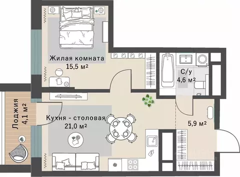 1-к кв. Свердловская область, Екатеринбург Эльмаш жилрайон, Изумрудный ...
