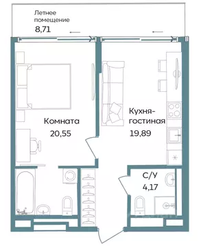 2-к кв. Крым, Саки ул. Морская (53.32 м)