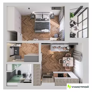 1-к кв. Самарская область, Тольятти 3А кв-л,  (42.57 м)