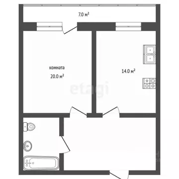 1-к кв. Тамбовская область, Тамбов ул. Сергеева-Ценского, 12к1 (46.3 ...