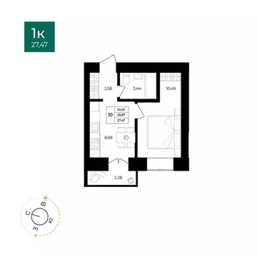 1-к кв. Ярославская область, Ярославль Северный жилрайон, 15-й мкр, ...