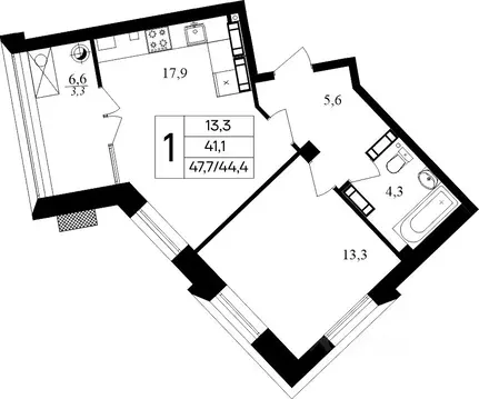 1-к кв. Севастополь Гагаринский муниципальный округ, Летчики мкр,  ...