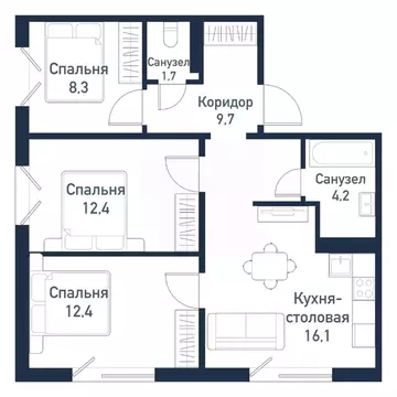 3-к кв. Челябинская область, Челябинский городской округ, пос. ...