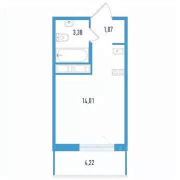 Студия Санкт-Петербург Аэросити Лайф жилой комплекс (20.53 м)
