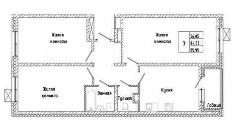 3-к кв. Сахалинская область, Южно-Сахалинск Горизонт жилой комплекс ...