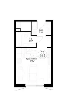 Квартира-студия: Москва, Волгоградский проспект, 32/5к4 (26.5 м)