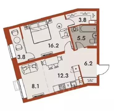 2-к кв. Нижегородская область, Нижний Новгород Ленгородок мкр, Первый ...