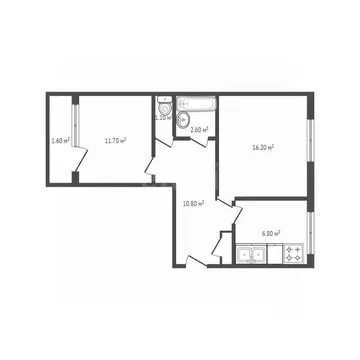 2-к кв. Брянская область, Брянск ул. Мичурина, 4 (49.6 м)