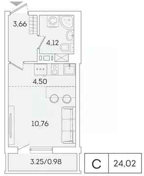 Студия Ленинградская область, Мурино Всеволожский район, ул. Графская, ...