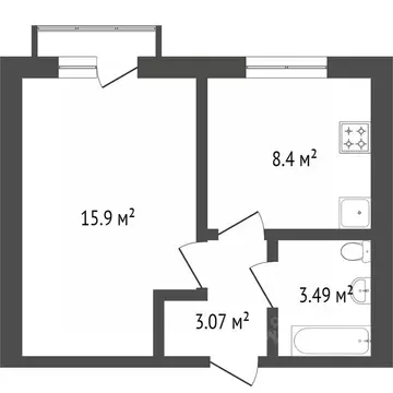 1-к кв. Калужская область, Калуга проезд Юрия Круглова, 14 (34.0 м)