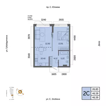 2-к кв. Башкортостан, Уфа Зеленая Роща жилрайон, Урбаника жилой ...