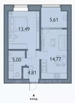 1-к кв. Брянская область, Брянский район, пос. Мичуринский, ...