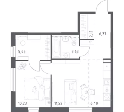 2-к кв. Башкортостан, Уфа Дема жилрайон, Новая Дема жилой комплекс, ...