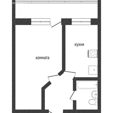 1-комнатная квартира: Омск, Волгоградская улица, 44 (36 м)