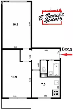 2-комнатная квартира: Санкт-Петербург, улица Тельмана, 36к2 (44.4 м)
