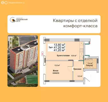 1-комнатная квартира: Нижний Новгород, квартал Кооперативный посёлок, ...
