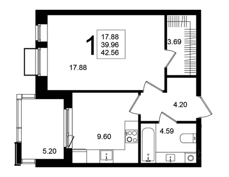 1-к кв. Московская область, Химки Клязьма-Старбеево мкр, Мишино кв-л,  ...