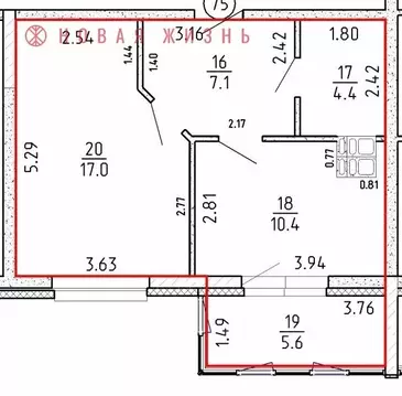 1-к кв. Самарская область, Самара проезд 4-й, 8А (44.5 м)