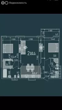 2-комнатная квартира: Рязань, улица МОГЭС, 13 (88.6 м)