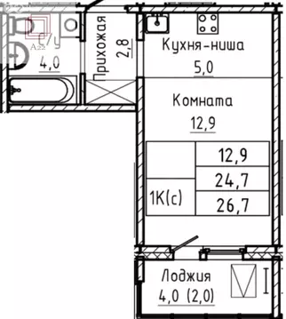 Квартира-студия: Барнаул, Павловский тракт (27 м)