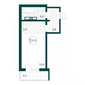 1-к кв. Иркутская область, Иркутск НовоМир жилой комплекс (32.5 м)