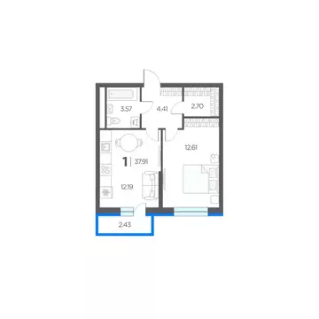 1-к кв. Рязанская область, Рязанский муниципальный округ, с. Дядьково ...