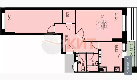 2-комнатная квартира: Ярославль, Красноборская улица, 38к3 (71.15 м)