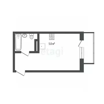 Студия Тюменская область, Тюмень Велижанская ул., 66к1 (25.4 м)