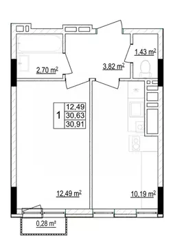 1-к кв. Белгородская область, Белгородский район, Новосадовское с/пос, ...