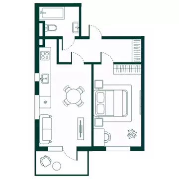 2-к кв. Дагестан, Дербент Новая История жилой комплекс (47.25 м)