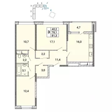3-к кв. Московская область, Балашиха Железнодорожный мкр, ул. ...