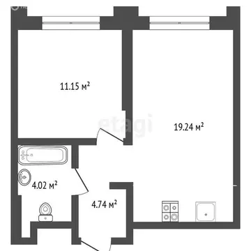 1-комнатная квартира: Тюмень, улица Тимофея Чаркова, 91 (39.4 м)