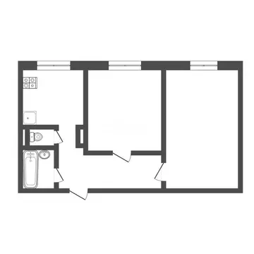 2-комнатная квартира: Богородицк, улица Коммунаров, 85 (41.4 м)