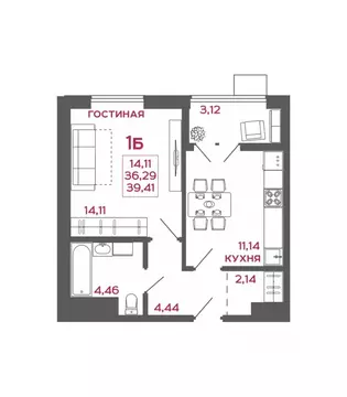 1-к кв. Пензенская область, Пенза Микрорайон Новобережье жилой ...