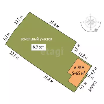 Дом в Тюмень, садовое товарищество Мелиоратор, Озёрная улица (65 м)