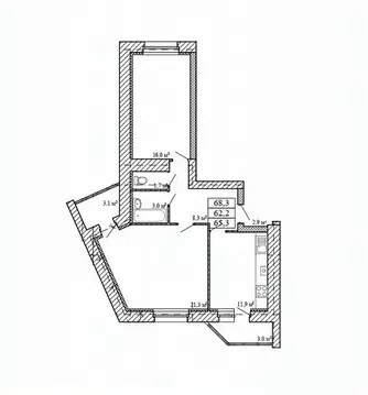 2-к кв. Тамбовская область, Тамбов городской округ, пос. Строитель ул. ...