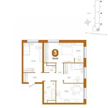 3-к кв. Тюменская область, Тюменский муниципальный округ, с. Горьковка ...