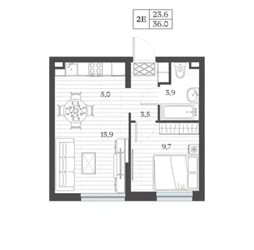 2-к кв. Дагестан, Дербент ул. Сальмана (35.97 м)
