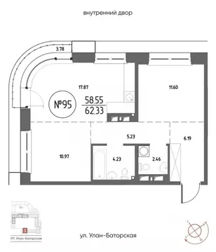 2-к кв. Иркутская область, Иркутск Макс жилой комплекс (62.33 м)