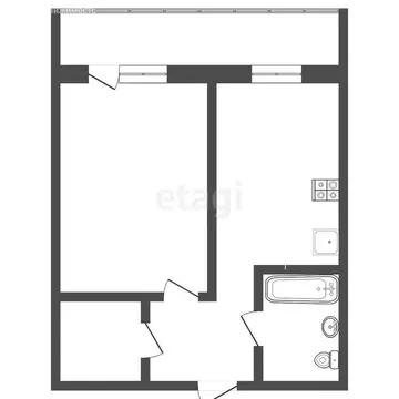 1-комнатная квартира: Тюмень, Суходольская улица, 14 (35.4 м)