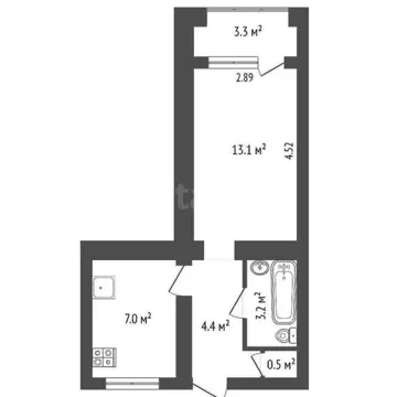 1-комнатная квартира: Севастополь, Каштановая улица, 5 (31.5 м)