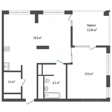 2-к кв. Тюменская область, Тюмень ул. Муравленко, 9к1 (79.4 м)