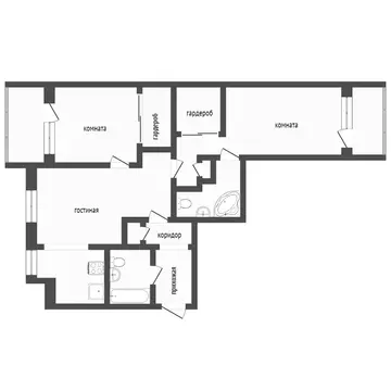 2-комнатная квартира: Омск, набережная Тухачевского, 16 (100 м)